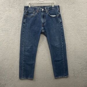Levis Jeans Mens 34x30 Blue Denim 505 Regular Straight American Work Wear Cotton